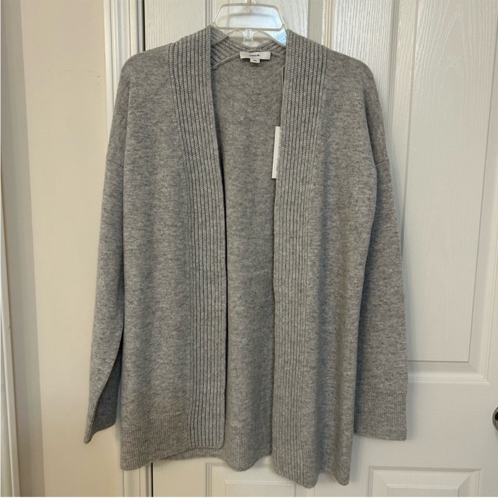 Vince Wool & Cashmere Cardigan in Heather Beige - Picture 3 of 9
